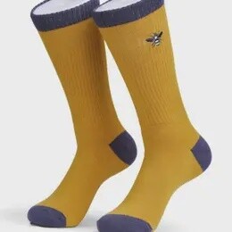 mens mustard bee socks