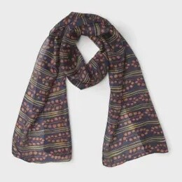 SILK SCARF BUD NAVY