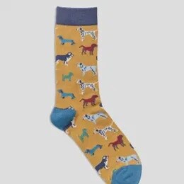 WOMENS MUSTARD DOG SOCKS