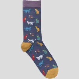 WOMENS NAVY CAT SOCK
