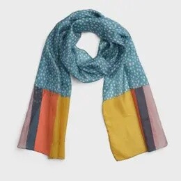 SILK SCARF TRAM TEAL