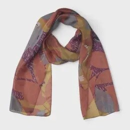 SILK SCARF HEDGEHOG MUSTARD