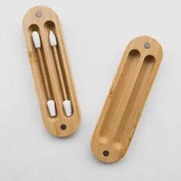 REUSABLE BAMBOO QTIP WITH CASE WHITE
