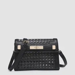 ETTA RATTAN CROSSBODY BLACK