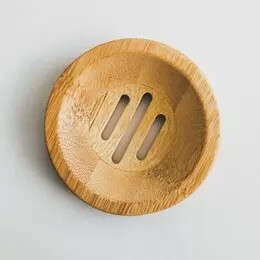 ROUND BAMBOO SOAP DISH
