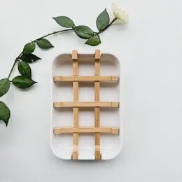 BAMBOO SOAP DISH WHITE