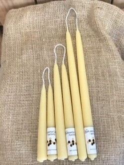 BEESWAX TAPER CANDLE PAIR 9INCH
