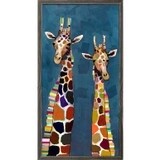 TWO GIRAFFES ON BLUE