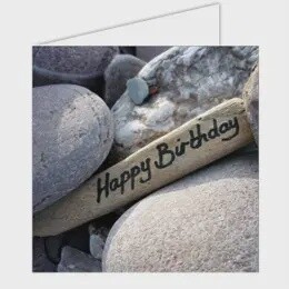 HAPPY BIRTHDAY PEBBLES CARD