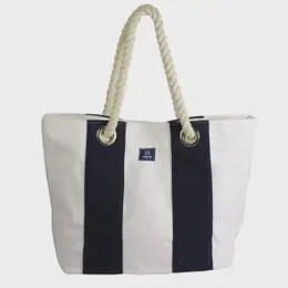 CANVAS BEACHBAG BLUE/WHITE