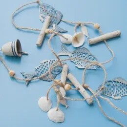 METAL FISH GARLAND 120CM