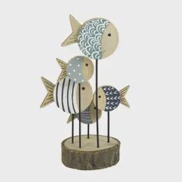 SHOAL OF ROUND FISH ON STAND 19CM