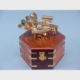 BRASS SEXTANT 14X8CM