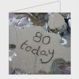 80 SAND SCRIPT BIRTHDAY CARD