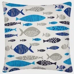 SHOAL FISH BLUE CUSHION