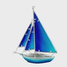 STAINED GLASS CUTTER BOAT 26CM