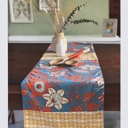 COTTON RUNNER BLUE SPICE 59INCH