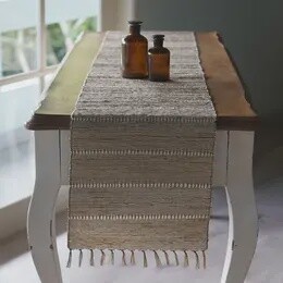 BEIGE STRIPED VETIVER RUNNER 14X79IN