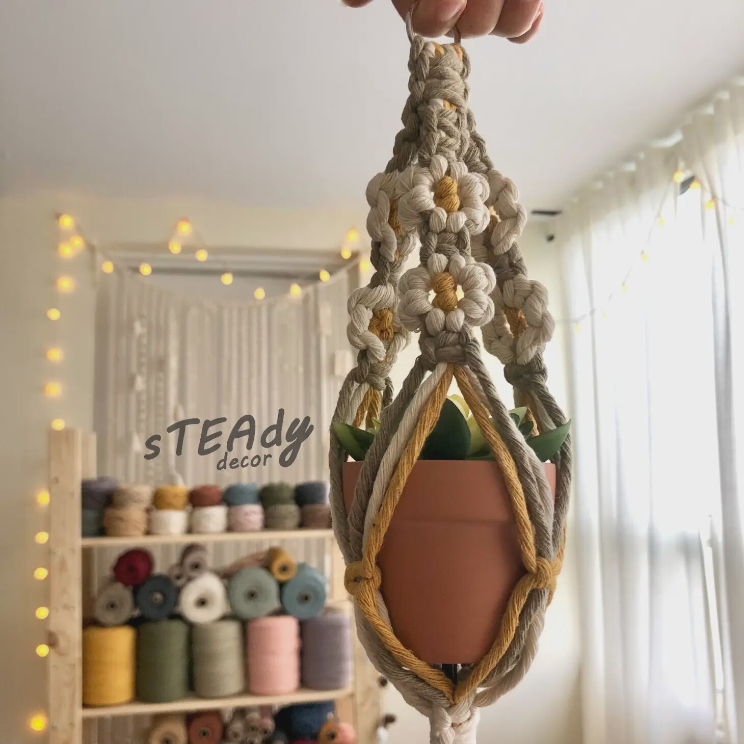 MINI MACRAME PLANT HANGER 14 INCHES
