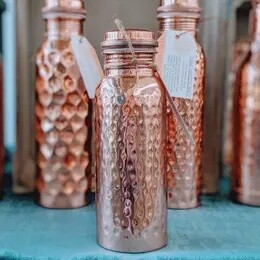 COPPER WATER BOTTLE 30 OZ HAMMERED
