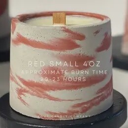 RED MARBLE GRASS CANDLE ROUND