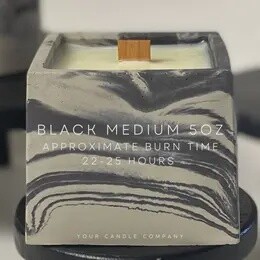 LAVENDER PEPPERMINT SQUARE BLACK CANDLE