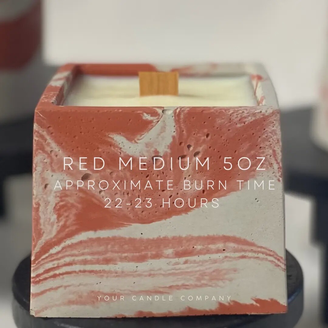 RED MARBLE LAVENDER PEPPERMINT CANDLE MEDIUM