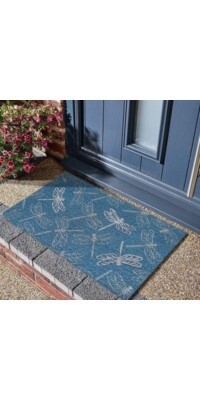 DRAGONFLY BLUE PVC DOORMAT