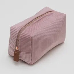 PINK JUMBO CORD COSMETIC BAG