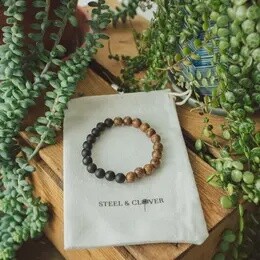 DONNELLY WOOD AND STONE BRACELET