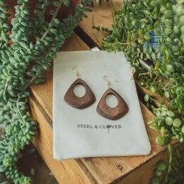 MUSREAU WOOD DANGLE EARRINGS