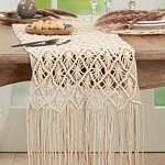 macrame runner cotton 16x72