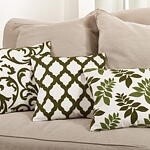 CREWEL WORK DESIGN COTTON DOWN FILLED PILLOW