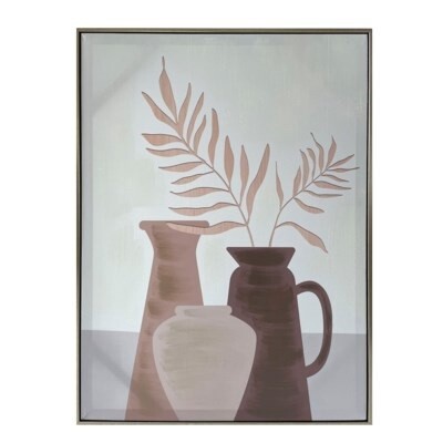 TWO VASES WITH LEAVES CANVAS 24X32