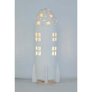 WHITE ROCKET CERAMIC LAMP