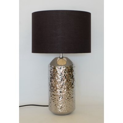 JILL SILVER TABLE LAMP W/BLACK SHADE