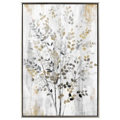 LILIBET OIL PAINTING SILVER/GOLD LEAVES