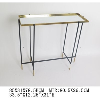 GOLD/GLASS CONSOLE TABLE SHELMET