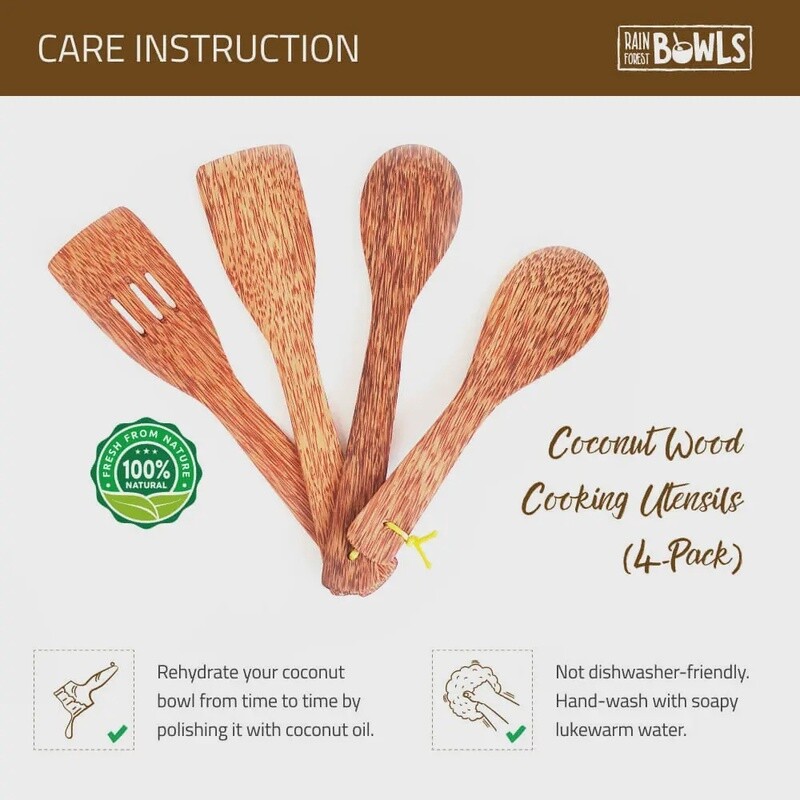 WOOD COOKING UTENSILS SET OF 4