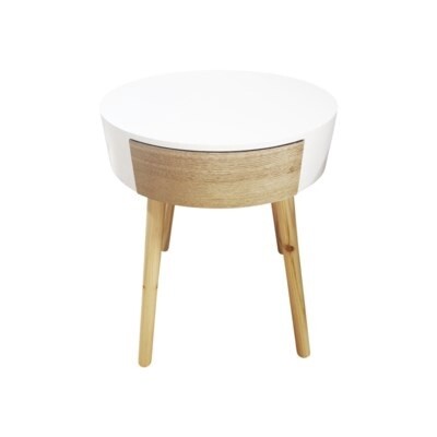 LUGO WHITE/WOOD TABLE WITH DRAWER