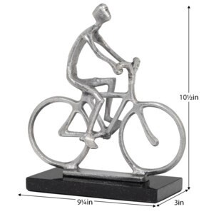 MAN ON BIKE SILVER