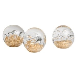 GLITTER GLASS BALL 3" PAPERWEIGHT