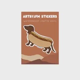 HOT DOG DACHSHUND VINYL STICKER