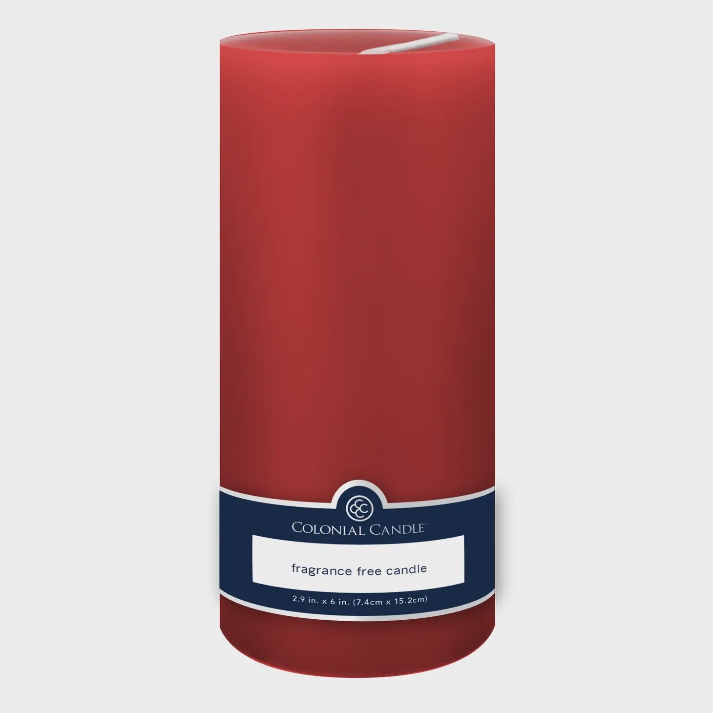 RED PILLAR CANDLE UNSCENTEDM3X6