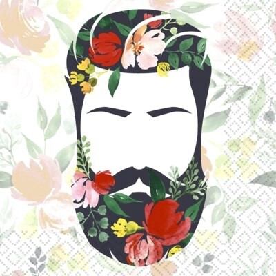 BEARD N FLOWERS NAPKINS
