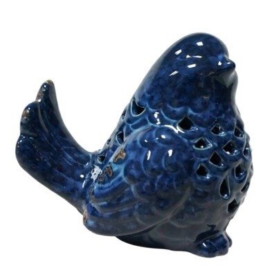 ROYAL BLUE BIRD LAMP 5"H