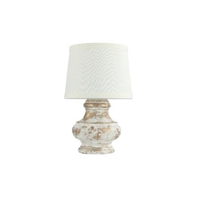 SILVER/WHITE DISTRESSED LAMP 12H