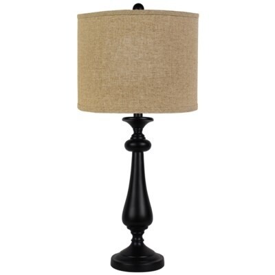 BLACK/LINEN JEFFERSON LAMP 26.6"