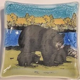 BLACK BEAR FAMILY SQ DISH