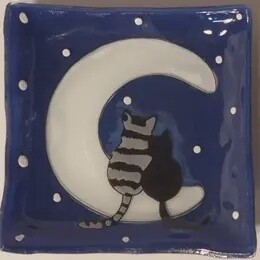 CATS ON THE MOON SQ DISH